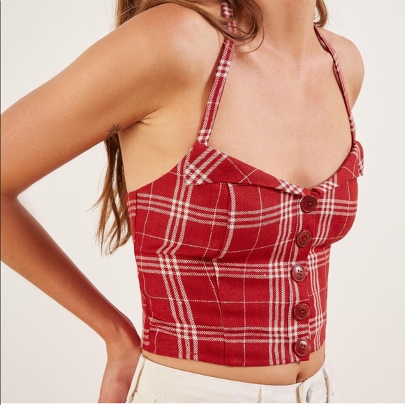 Reformation Tops - Reformation Connie Linen Halter Top